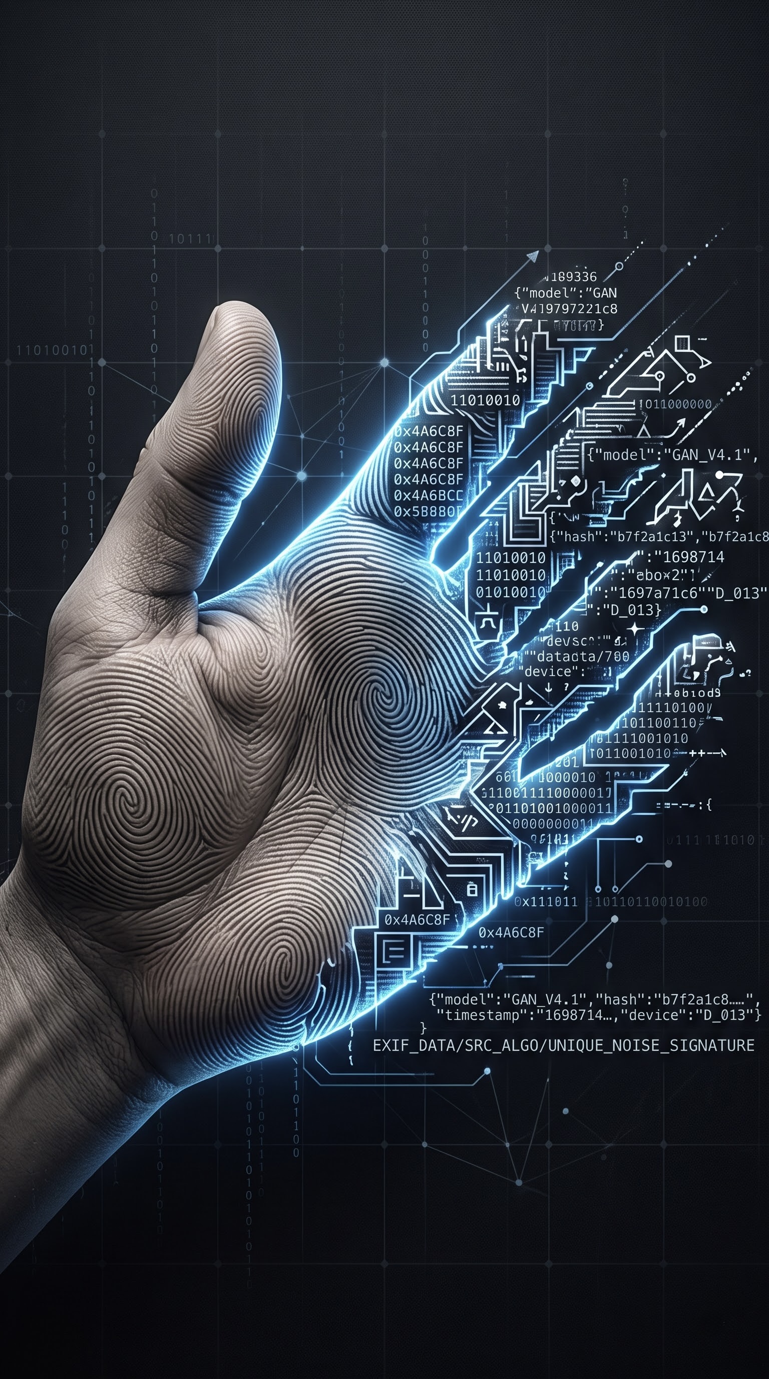 Digital fingerprints transition neural authenticity scan