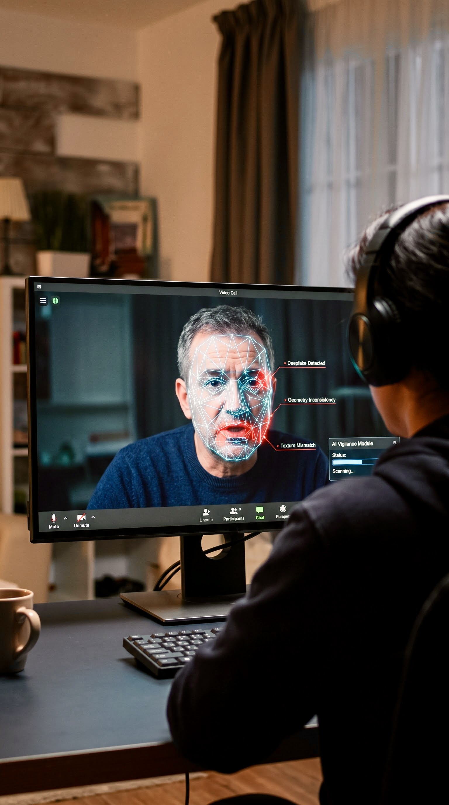 Wireframe detecting deepfake on multi-modal stream